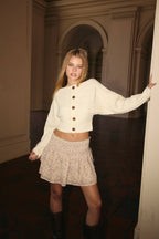 Off-Shoulder Button Sweater