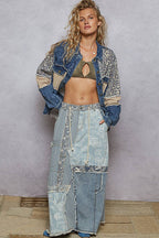 Long sleeve Contrast Animal Print jacket