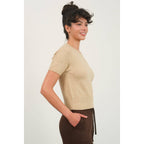 Short Sleeve Ribbed Hem Sweater