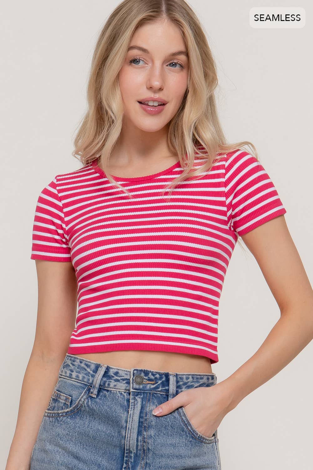 Seamless Stripe Ribbed Top