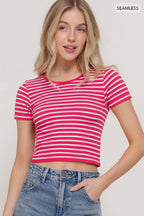 Seamless Stripe Ribbed Top