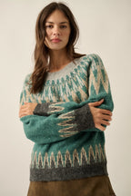Teal Fair Isle Sweater