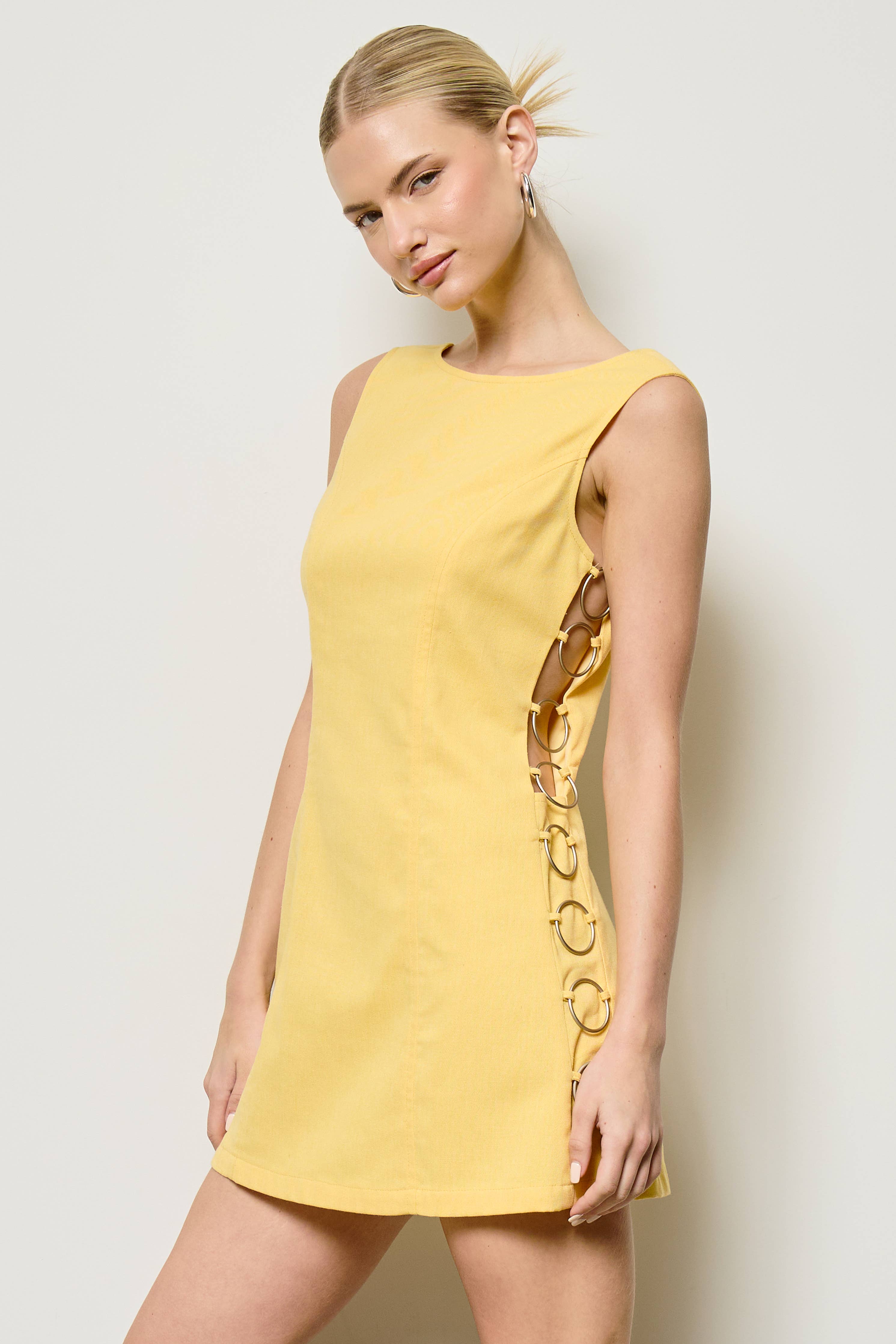 Cut Out Mini Dress with O-Ring Detail
