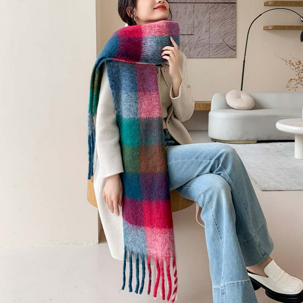 Plush Plaid Scarf
