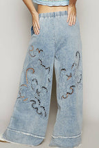 Lightweight Cutout Wide Leg Jeans