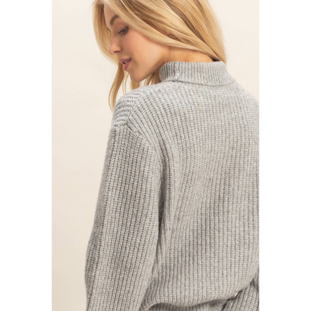 Heather Gray Turtleneck Sweater
