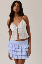 Lace Trim Eyelet Open Tank