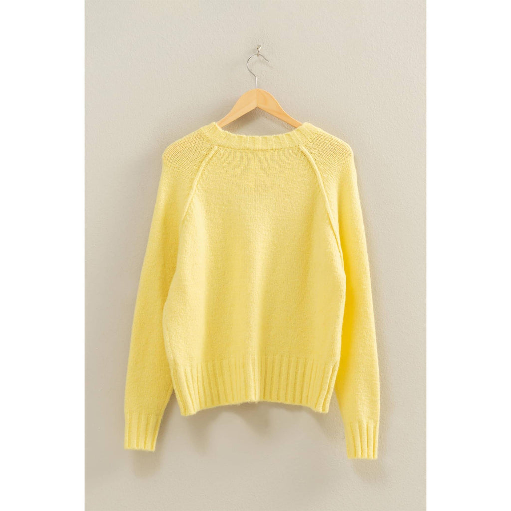 Pale Yellow Raglan Sweater