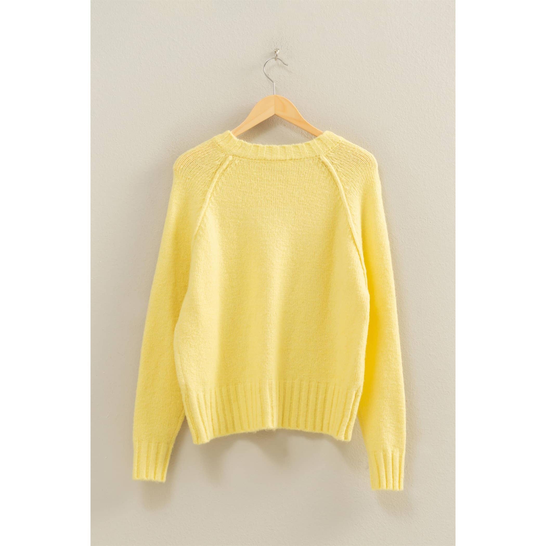 Pale Yellow Raglan Sweater
