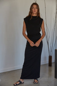 Ruched Side Mock Neck Top