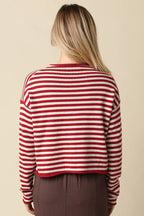 Elina Striped Collar Knit Top
