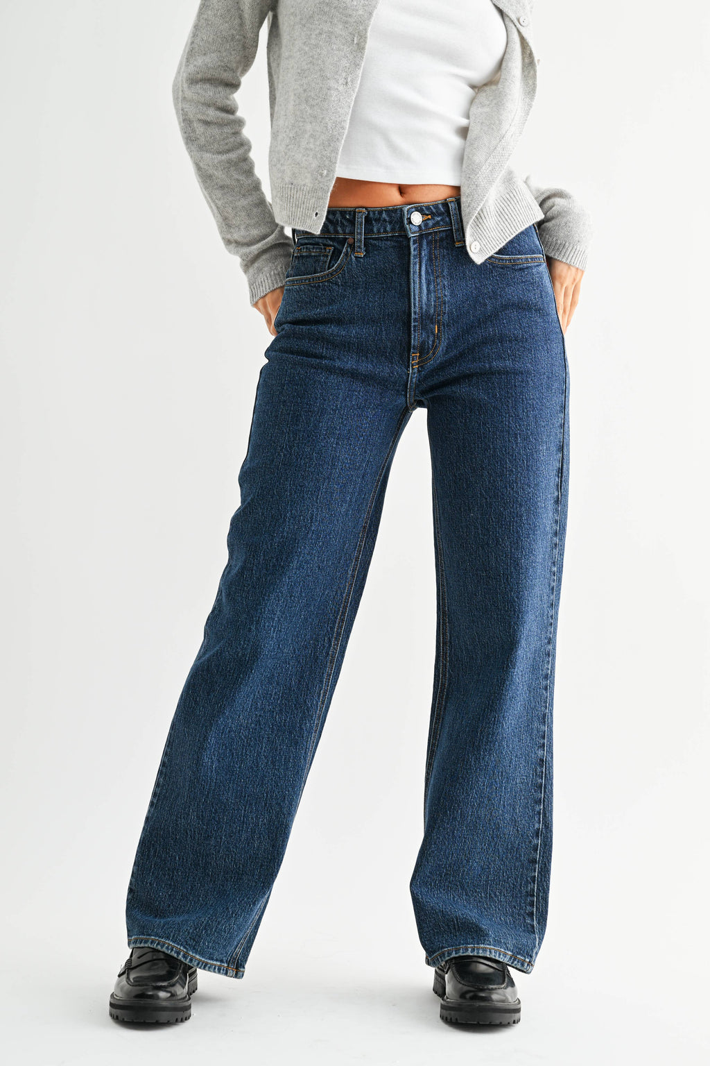 Dark Wash Straight Jeans
