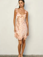 Rosewater Reverie Contrast Fabric Mini Dress