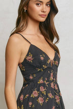 Floral Corset Tiered Maxi Dress