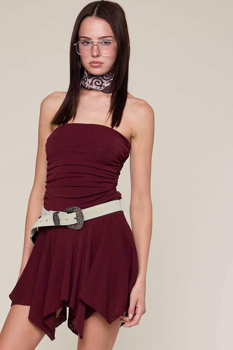 Hanky Hem Tube Mini Dress
