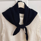 Wool Knit Triangle Scarf