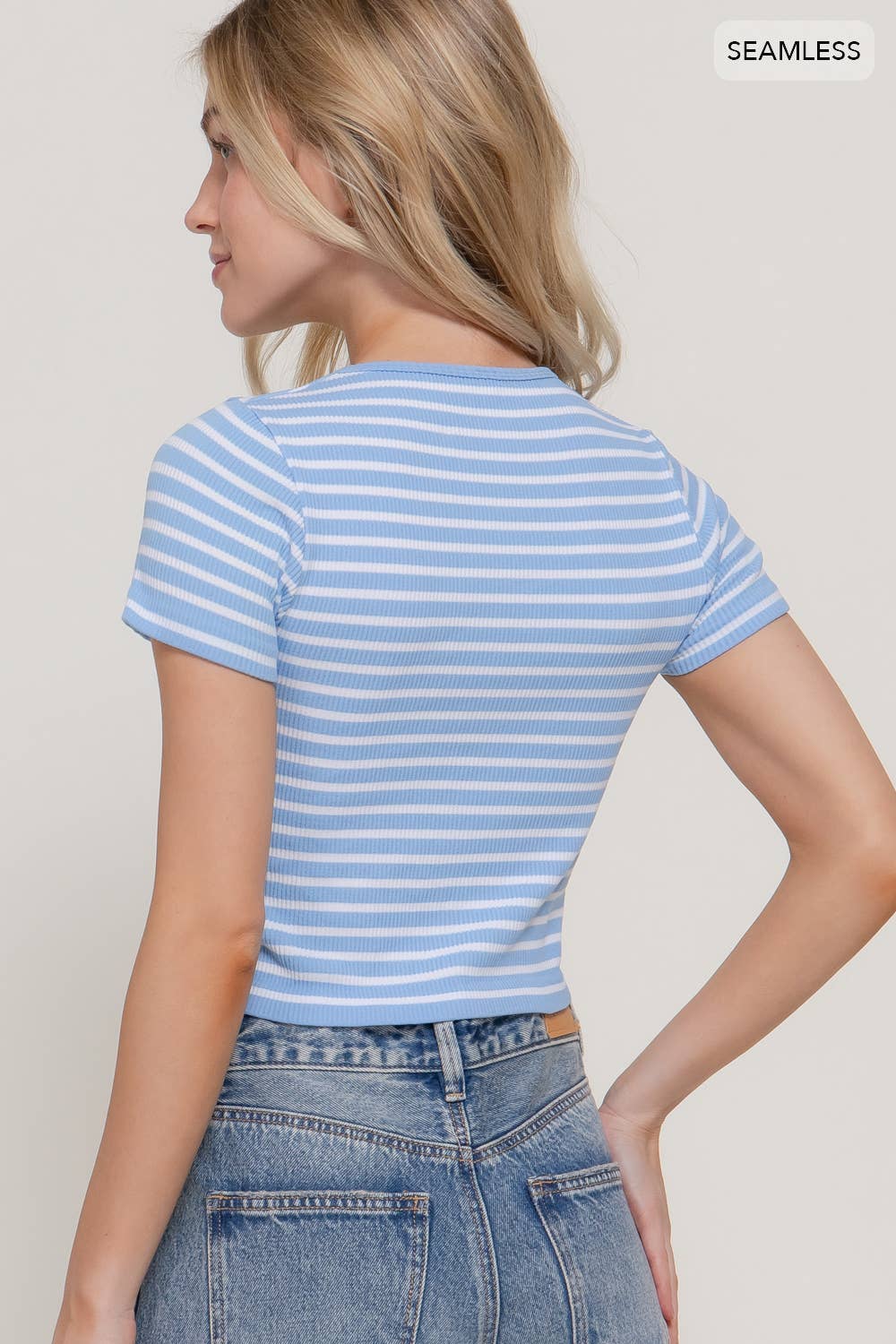 Seamless Stripe Ribbed Top
