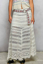 Lining Crochet Roomy Fit Woman Maxi Skirts