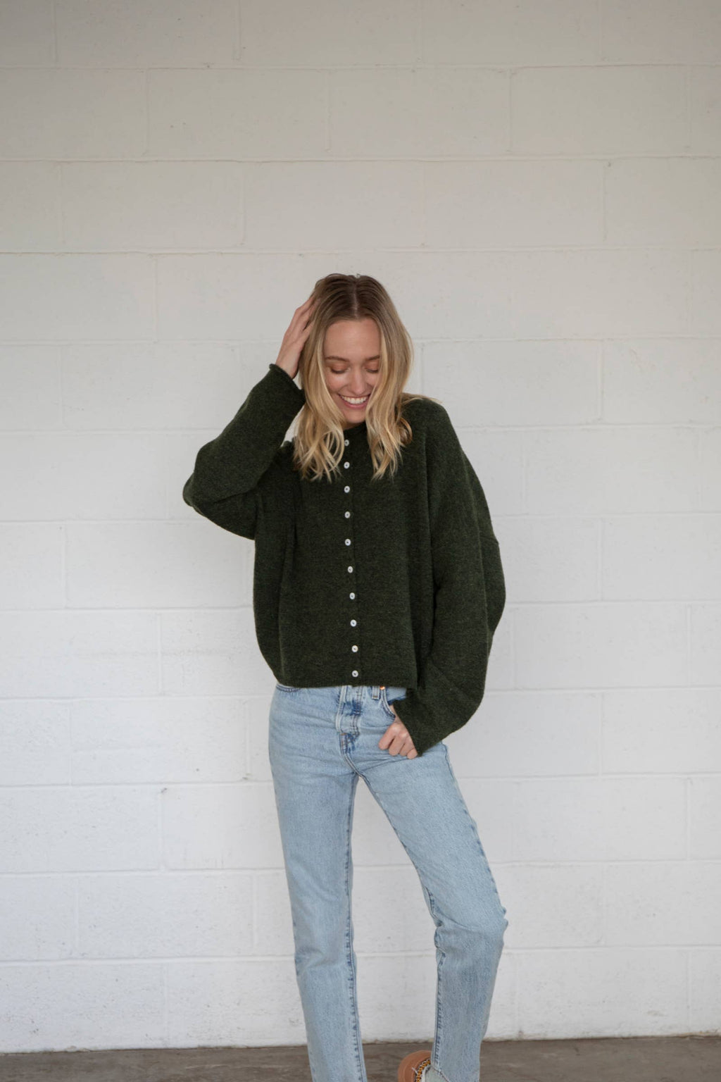 Hunter Green Piper Cardigan