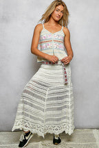 Lining Crochet Roomy Fit Woman Maxi Skirts