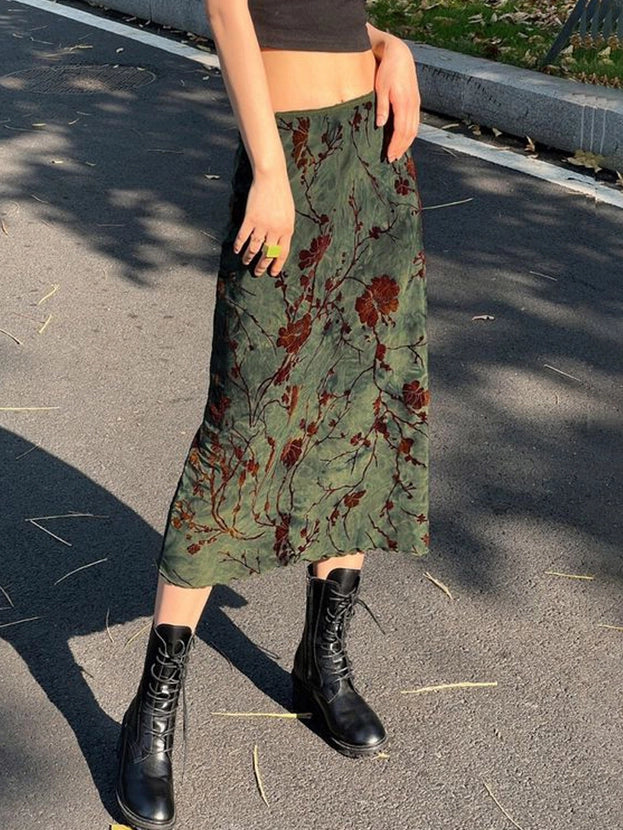 Moody Printed Midi Skirt