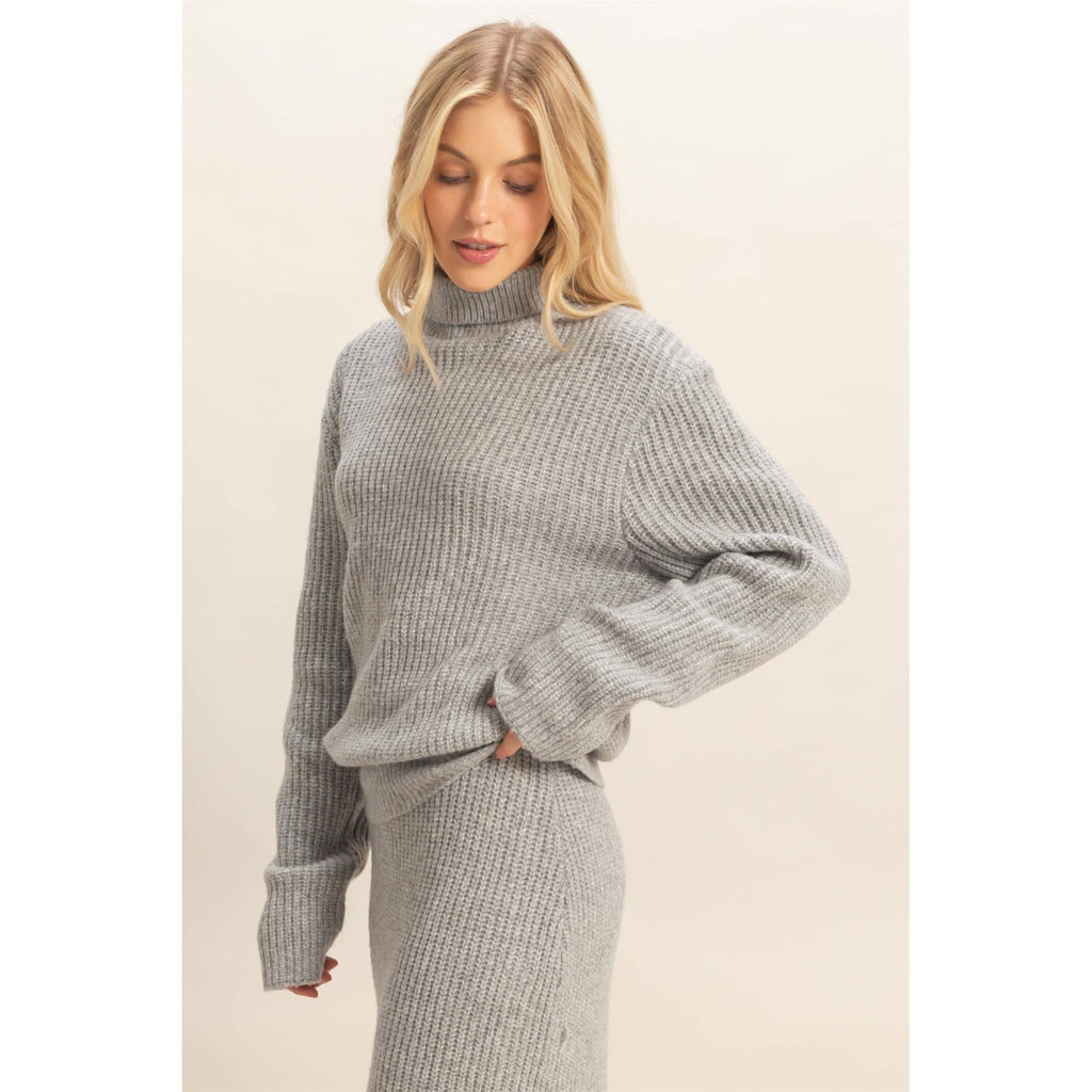 Heather Gray Turtleneck Sweater