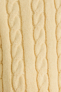 Butter Yellow Cable Knit Cardigan