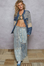 Long sleeve Contrast Animal Print jacket