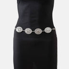 Western Horse Engraved Concho Chain Belt