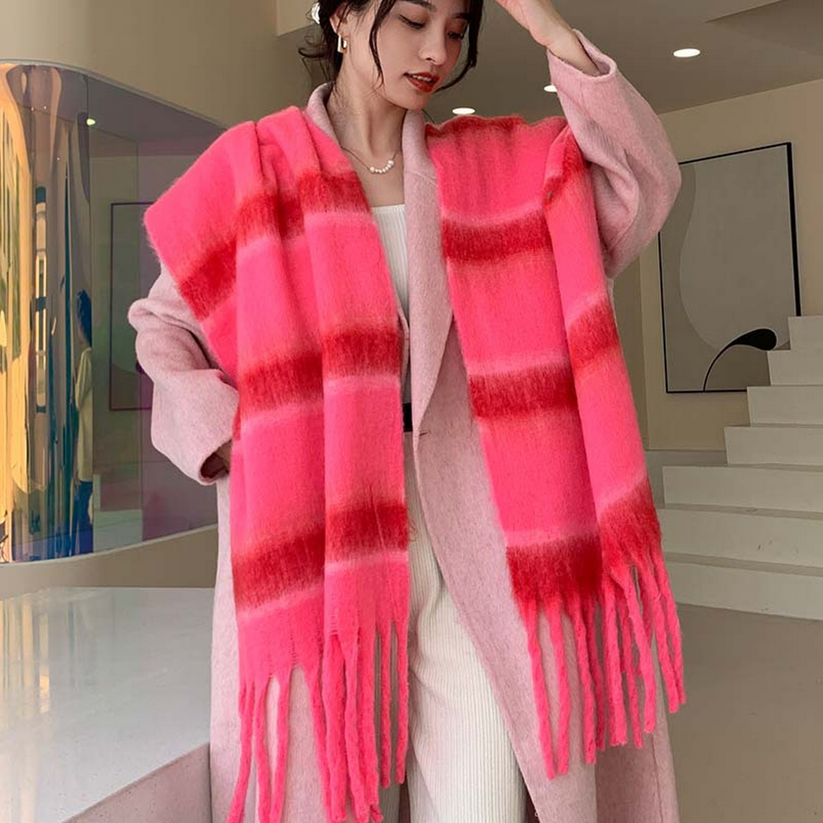 Plush Plaid Scarf