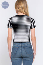 Seamless Stripe Ribbed Top