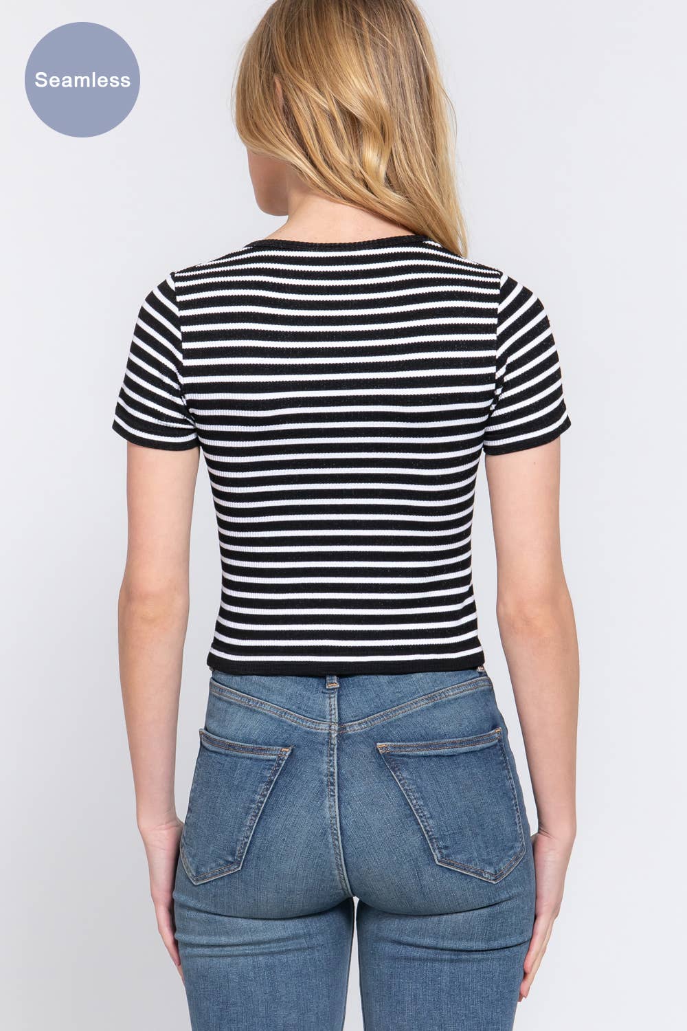 Seamless Stripe Ribbed Top