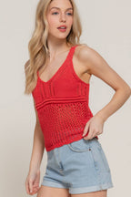 V-Neck Crochet Tank