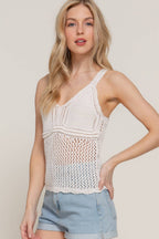 V-Neck Crochet Tank