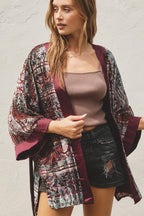 Paisley Stripe Velvet Burnout Kimono