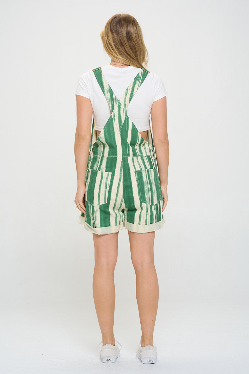 Seaside Stripe Short Overalls