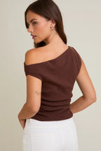Brown Asymmetrical Top