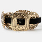 Western Concho Disc Decor Buckle Belt