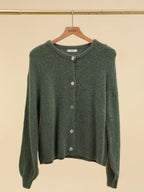 Alpaca Blend Crew Neck Cardigan