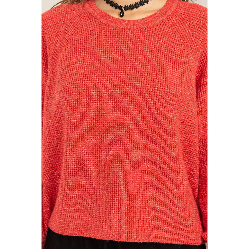 Red Raglan Sleeve Sweater