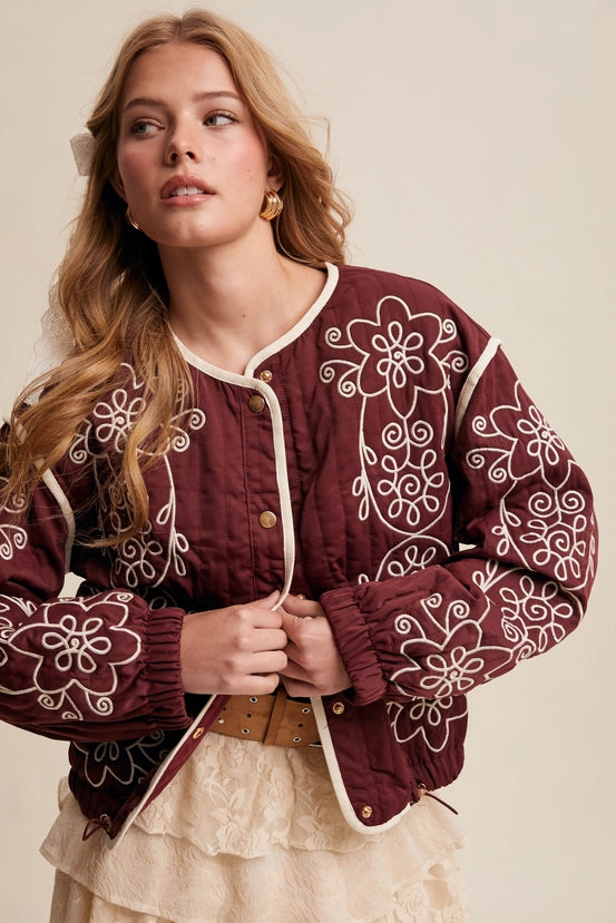 Embroidered Quilted Western Jacket