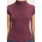 Mock Neck Cap Sleeve Top