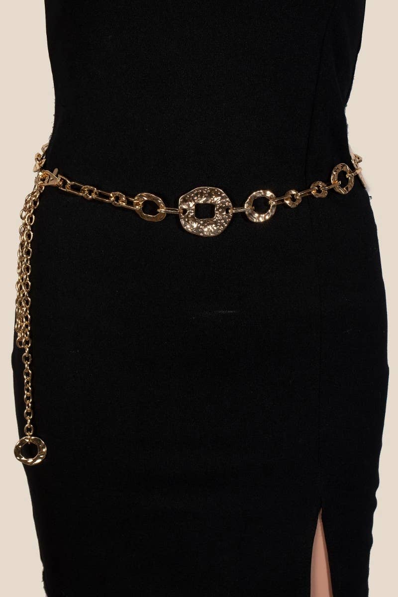 Warped Metallic Flat Chain Belt