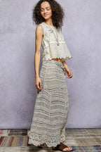 Lining Crochet Roomy Fit Woman Maxi Skirts