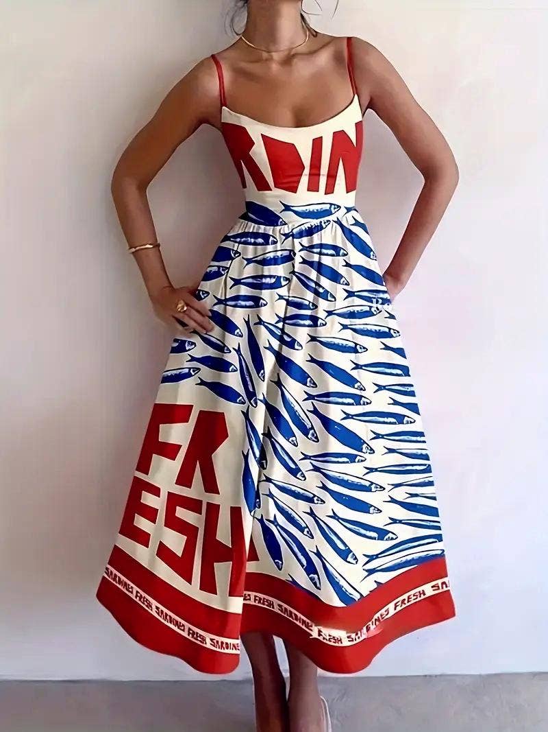 Mackerel Print Sundress