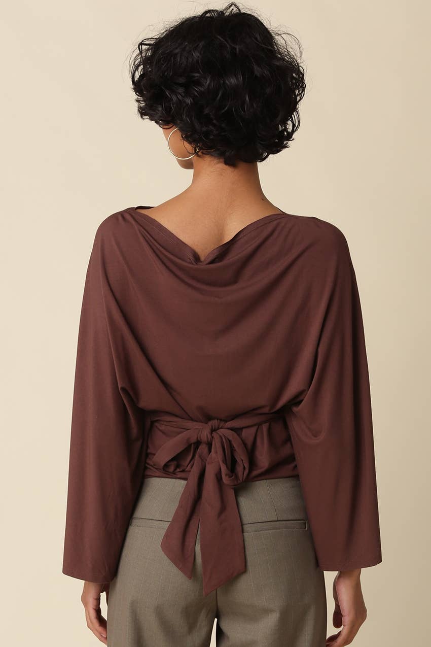 Allyson Back-Tie Dolman Sleeve Top