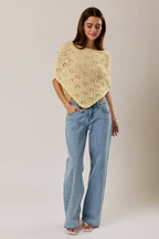 Openwork Detail Sweater Poncho