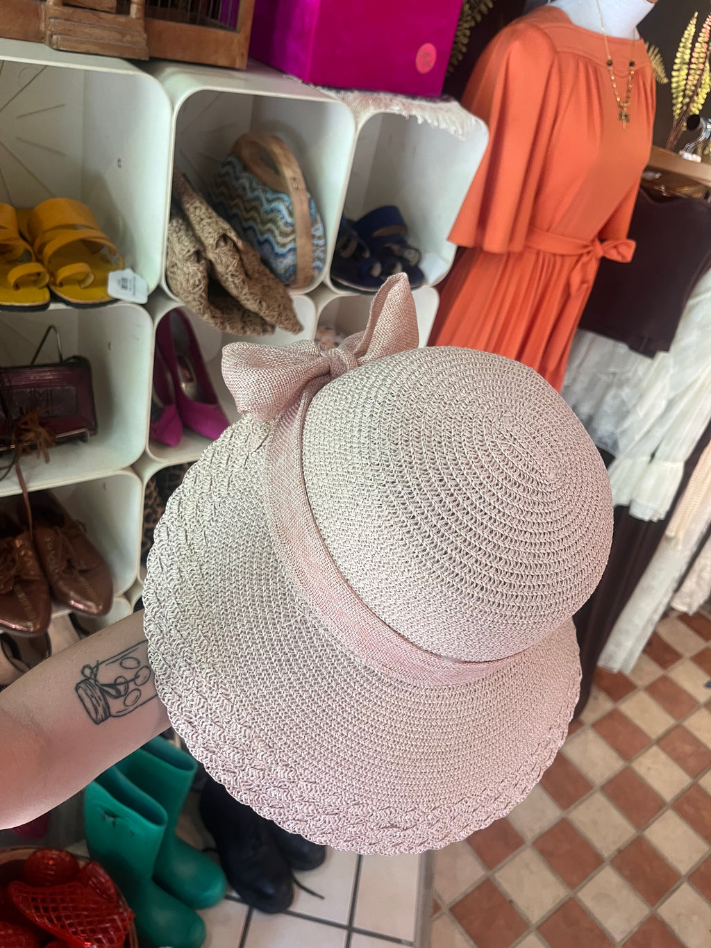 Burlap Ribbon Derby Sun Hat