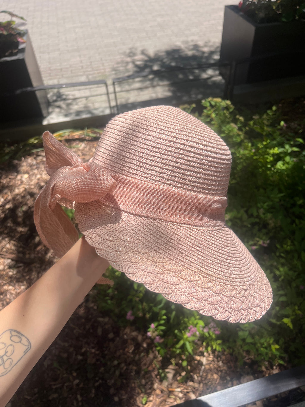 Burlap Ribbon Derby Sun Hat
