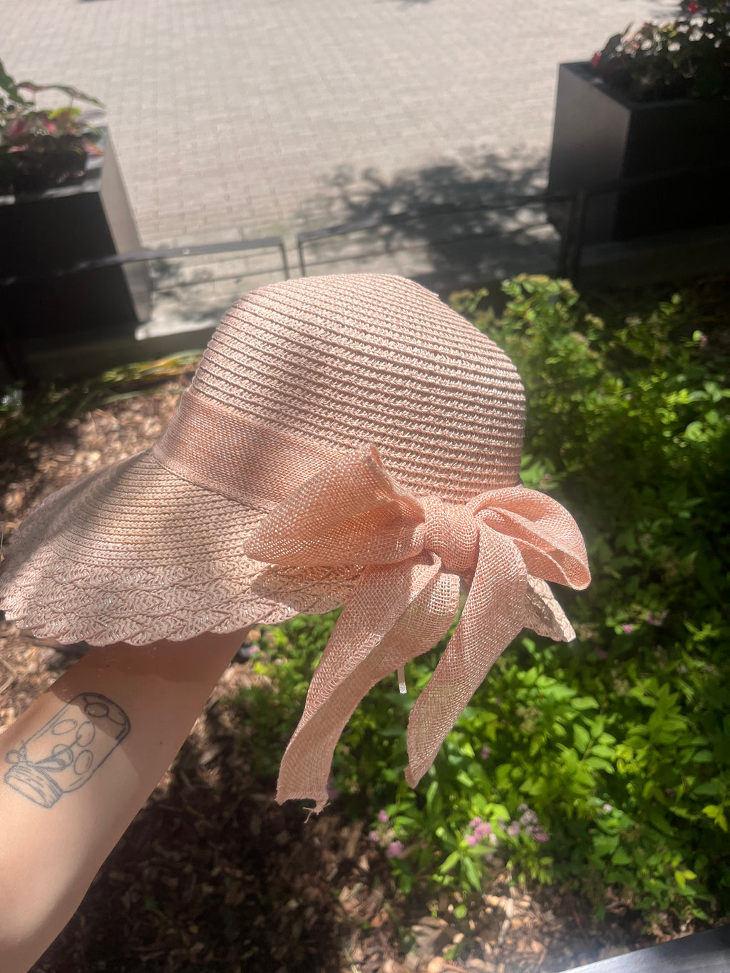 Burlap Ribbon Derby Sun Hat